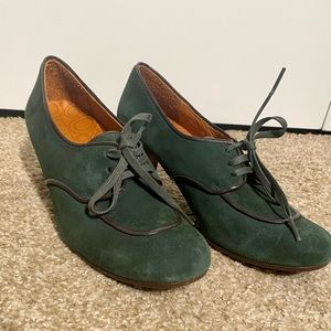 Anthropologie Green Suede CHIE MIHARA Booties 38